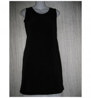 FLAX by Jeanne Engelhart Slinky Black Knit Tank Dress Petite P