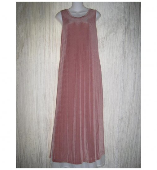 Jeanne Engelhart FLAX Slinky Pink Knit Slip Dress Small S