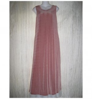 Jeanne Engelhart FLAX Slinky Pink Knit Slip Dress Small S