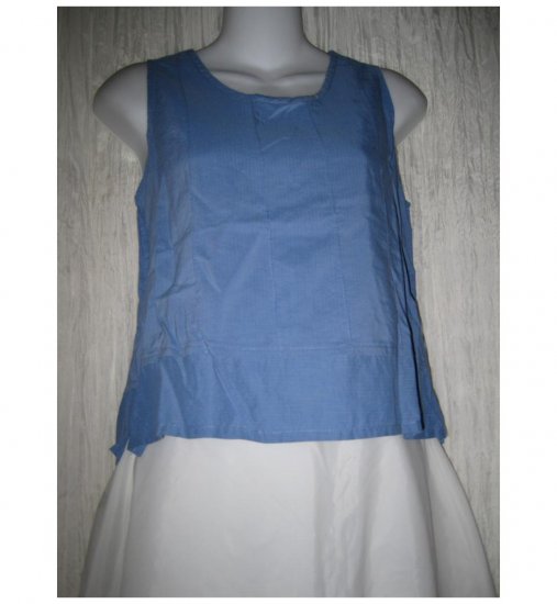 Jeanne Engelhart FLAX Blue Cotton Rayon Tank Top Shirt Petite P