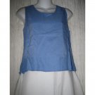 Jeanne Engelhart FLAX Blue Cotton Rayon Tank Top Shirt Petite P
