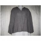 EILEEN FISHER Rugged Weave Linen Rayon Button Shirt Tunic Top Large L