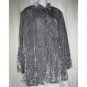 J. Jill Long Shapely Gray Velvet Tunic Top Button Shirt Medium M