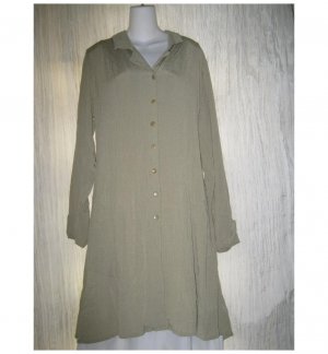 FLAX by Jeanne Engelhart Long Shapely Beige Duster Jacket Medium M