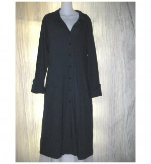FLAX by Jeanne Engelhart Long Shapely Jewel Blue Duster Jacket Medium M