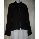 SOLITAIRE Shapely Black Linen Button Jacket X-Large XL