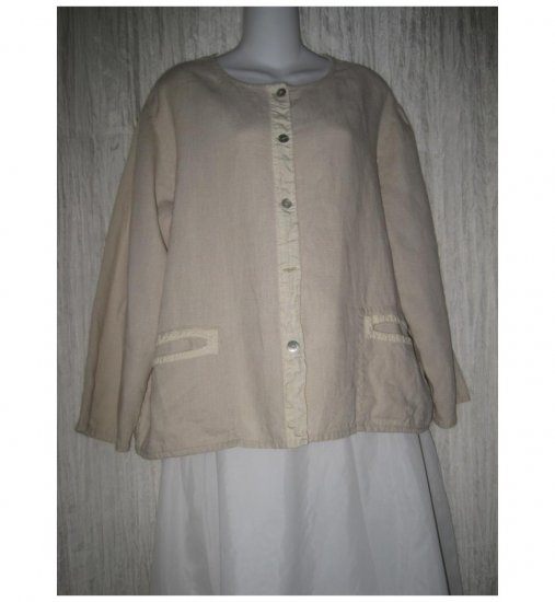 Barbara Balluffi Elegant Linen Silk Tunic Top Shirt Jacket Small S