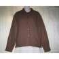 Jeanne Engelhart FLAX Boxy Brown Linen Tunic Top Shirt Jacket Small S