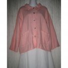 Focus Pink Linen Button Hem Tunic Top Shirt Jacket Small S
