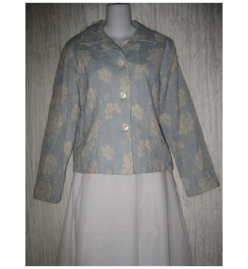 Coldwater Creek Shapely Blue Floral Tapestry Jacket Coat Small S