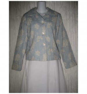 Coldwater Creek Shapely Blue Floral Tapestry Jacket Coat Small S