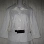 R.E.Q. Shapely White Textured Belted Jacket Coat 12