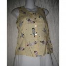 Jeanne Engelhart FLAX Yellow Dolls Linen Button Shirt Tunic Top Petite P