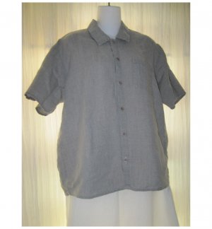 Jeanne Engelhart FLAX Natural Linen Button Shirt Tunic Top Petite P