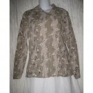 Jeanne Engelhart FLAX Shapely Floral Rayon Button Shirt Top Petite P
