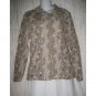 Jeanne Engelhart FLAX Shapely Floral Rayon Button Shirt Top Petite P