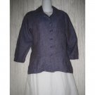 Jeanne Engelhart FLAX Purple Linen Button Shirt Tunic Top Petite P