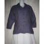 Jeanne Engelhart FLAX Purple Linen Button Shirt Tunic Top Petite P