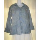 Jeanne Engelhart FLAX Watercolor Linen Button Shirt Jacket Small S