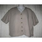 Jeanne Engelhart FLAX Natural Linen Button Shirt Tunic Top Small S