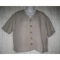 Jeanne Engelhart FLAX Natural Linen Button Shirt Tunic Top Small S