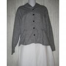 Jeanne Engelhart FLAX Black White Linen Button Shirt Tunic Top Small S
