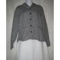 Jeanne Engelhart FLAX Black White Linen Button Shirt Tunic Top Small S