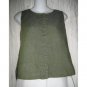 Jeanne Engelhart FLAX Green Linen Button Shirt Tunic Top Small S