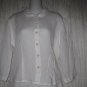 Jeanne Engelhart FLAX White Linen Button Shirt Tunic Top Small S
