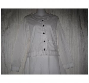 SOLITAIRE Shapely White Cotton Button Shirt Top Small S