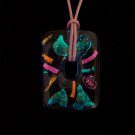 ROYAL BLUE TRANSLUCENT PENDANT WITH DICHROIC GLASS