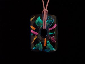 ROYAL BLUE TRANSLUCENT PENDANT WITH DICHROIC GLASS