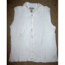 EDDIE BAUER White Ribbed Sleeveless Pullover SMALL