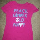 Pink Tee Peace Love and OLD NAVY XSMALL Size 0-3