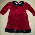 Red Velvet with Faux Fur Trim ROSE COTTAGE Dress Girls Size 24 months