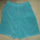 LEON LEVIN Aqua Blue Corduroy Shorts Ladies Size 18