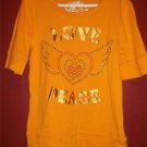 THE CHILDRENS PLACE Light Orange PEACE LOVE Top Girls 7-8