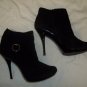 Black Suede BERTINNI Ankle Boot Spike Heel Ladies Size 10 ~~ FREE SHIPPING ~~