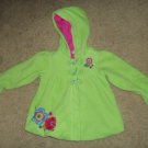M&S AUTOGRAPH Green Fleece Hooded Swing Jacket Girls Size 3-4