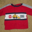 SESAME STREET Red Construction Long Sleeved Top Boys Size 12 months