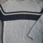 EDDIE BAUER Tan and Gray Striped Sweater Mens LARGE