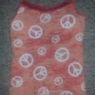 JUSTICE Orange Lace trimmed PEACE Print Cami Tank Girls Size 10