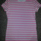 CHEROKEE Pink and White Short Sleeved Top M Girls Size 7-8 (#996)