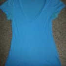 OLD NAVY Blue V-Neck Short Sleeved Top Ladies Medium