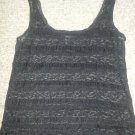 FOREVER 21 Semi Sheer Black Lacy Stretchy Tank Top Ladies Small