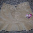 GREENDOG Tan Brushed Velvet Skort with Flowers Girls Size 18 months
