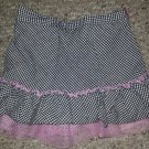 KIDS HEADQUARTERS Black Checked with Pink Tulle Skort Girls Size 5