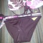 MALIBU DREAM GIRL Brown Tropical Floral Print Bikini Ladies Juniors Size 7-8