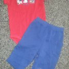 CARTER’S Woof Woof Red and Navy Doggie Pant Set Boys Size 9 months