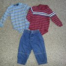 Lot of Striped One Piece Bodysuits and Pair of Denim Jeans Boys Size 18 months